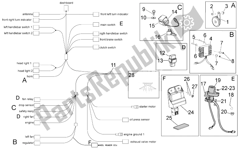 All parts for the Electrical System I of the Aprilia RSV4 Aprc R 1000 2011