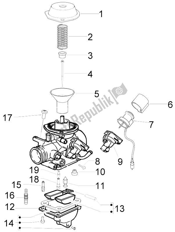 Alle onderdelen voor de Carburateur Ii van de Aprilia Scarabeo 50 4T 4V NET 2009