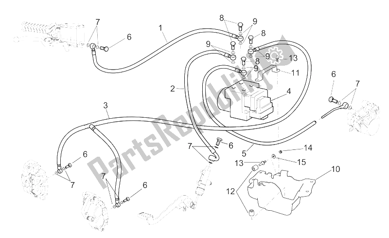 Tutte le parti per il Sistema Frenante Abs del Aprilia ETV 1000 Capo Nord 2004