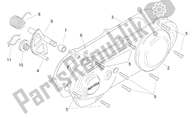 Todas las partes para Cubierta - Kick Starter de Aprilia Mojito Custom 50 2T ENG Aprilia 1999