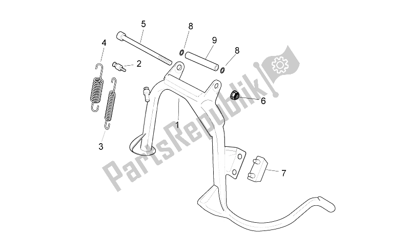 Todas as partes de Suporte Central do Aprilia Sport City Cube 125 200 Carb E3 2008