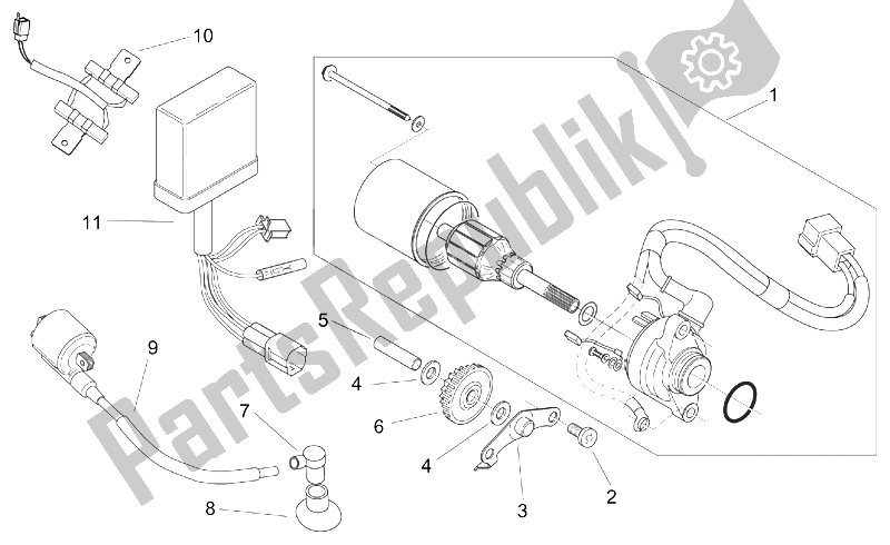 Alle onderdelen voor de Ontstekingseenheid van de Aprilia Scarabeo 100 2T ENG Yamaha 2000