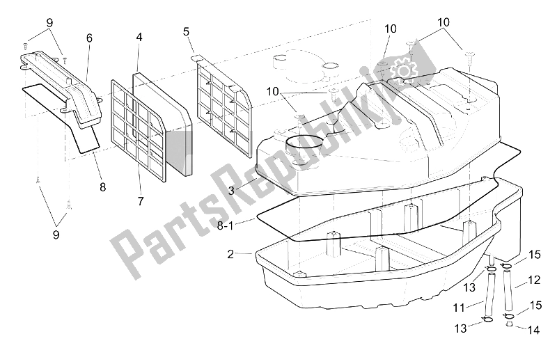 Tutte le parti per il Air Box Versione Precedente del Aprilia Scarabeo 125 150 200 ENG Rotax 1999