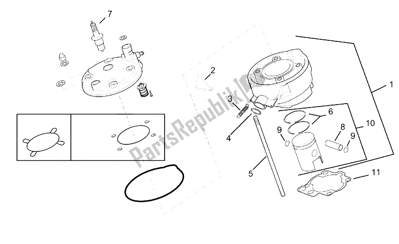 Toutes les pièces pour le Piston du Aprilia RX 50 Racing 2003