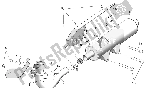 Alle Teile für das Auspuffanlage des Aprilia Atlantic 500 2001