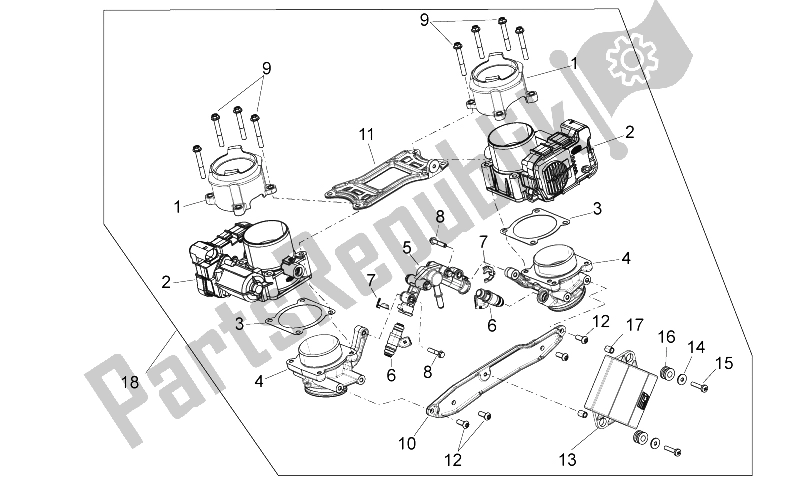 All parts for the Throttle Body of the Aprilia Dorsoduro 750 Factory ABS 2010