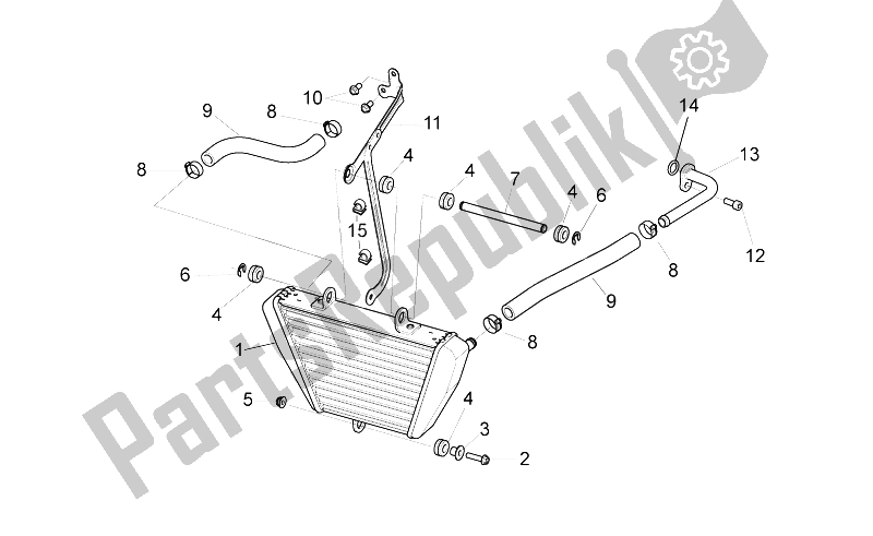 Alle onderdelen voor de Olie Radiator van de Aprilia RSV4 Aprc Factory ABS 1000 2013