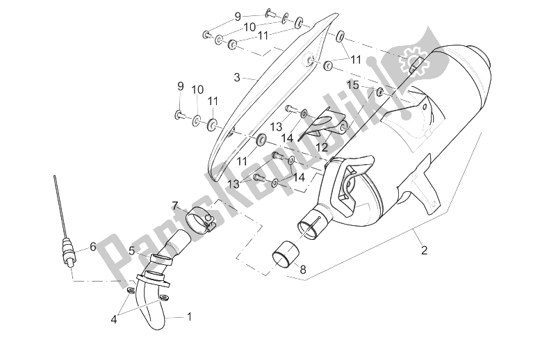 Toutes les pièces pour le Unité D'échappement du Aprilia Atlantic 125 250 2006