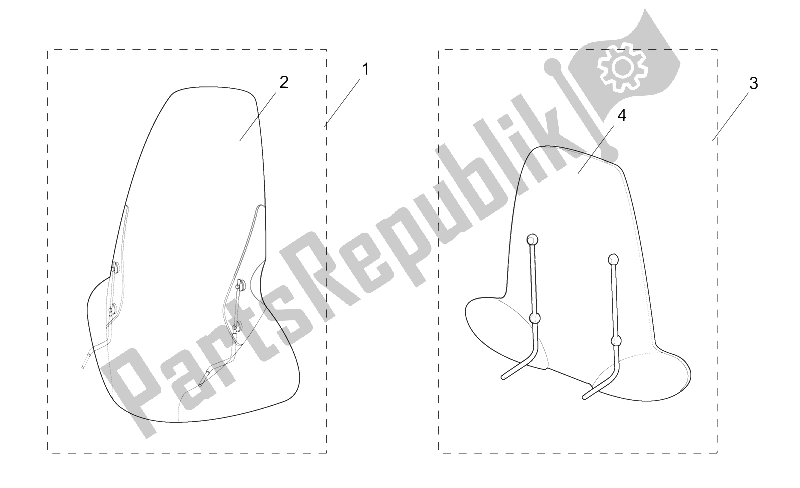 All parts for the Acc. - Windshields of the Aprilia Leonardo 125 150 1999