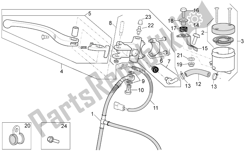 All parts for the Front Master Cilinder of the Aprilia RSV4 R 1000 2009