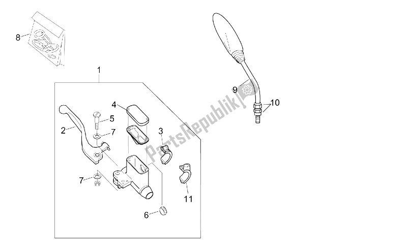 All parts for the Controls Ii of the Aprilia MX 50 2004