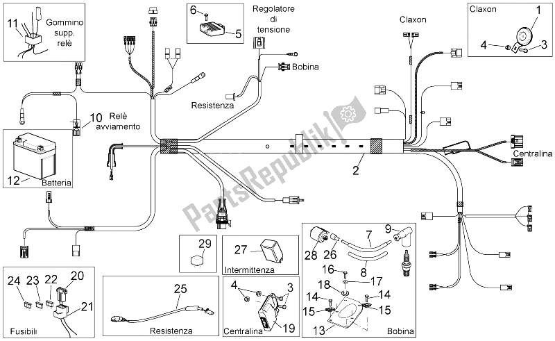 Todas las partes para Sistema Eléctrico de Aprilia Scarabeo 50 4T 4V E2 2010