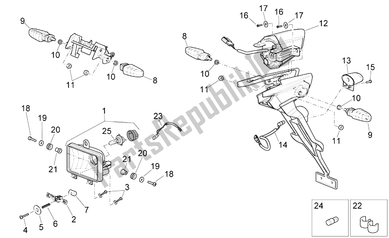 Toutes les pièces pour le Lumières du Aprilia RXV SXV 450 550 2006