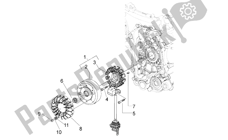 Todas as partes de Cdi Magneto Assy do Aprilia Sport City ONE 125 4T E3 2008