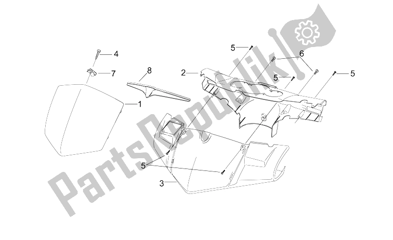 All parts for the Front Body - Front Fairing of the Aprilia Sonic 50 H2O 1998