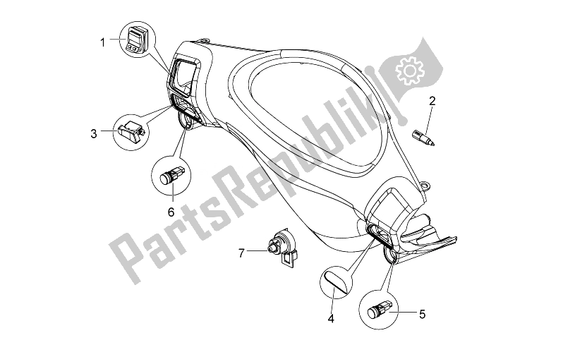 All parts for the Controls of the Aprilia Sport City ONE 50 2T 2V E3 2008