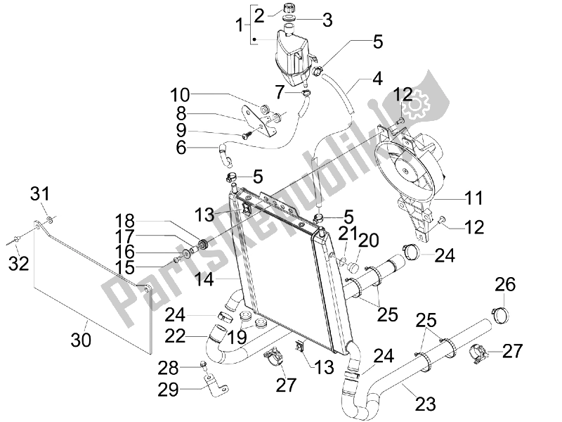 All parts for the Cooling System of the Aprilia SR MAX 125 2011