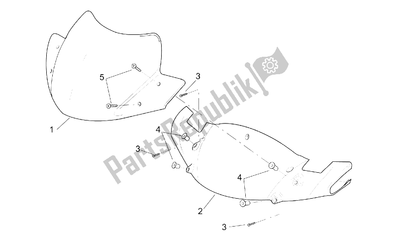 Todas as partes de Corpo Frontal - Carenagem Frontal do Aprilia Leonardo 250 ENG Yamaha 1999