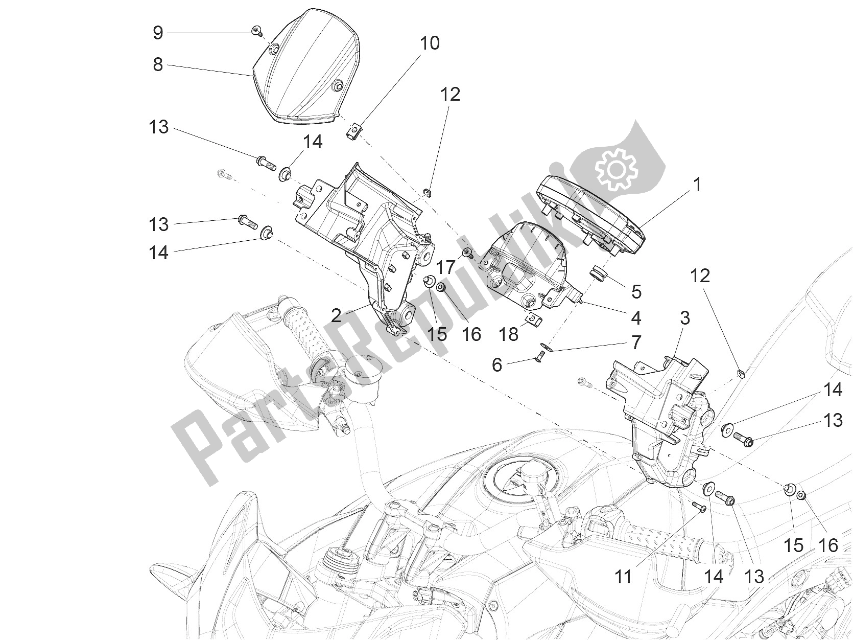 All parts for the Instruments of the Aprilia Caponord 1200 EU 2013