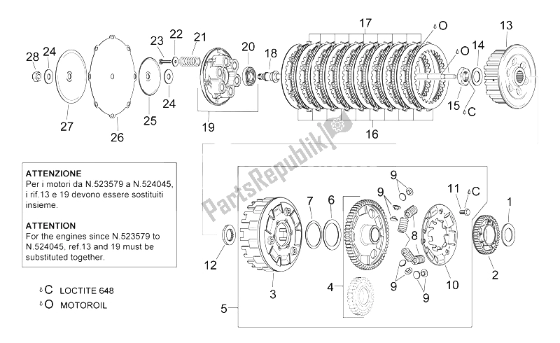 Toutes les pièces pour le Embrayage du Aprilia RSV Mille 1000 1998