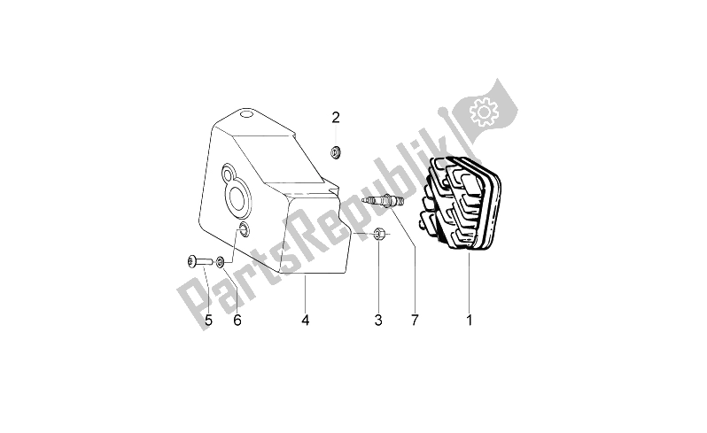 All parts for the Cylinder Head Cover of the Aprilia SR Motard 50 2T E3 2012