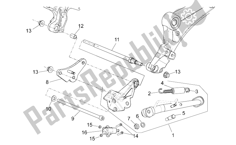 Todas las partes para Soporte Central de Aprilia NA 850 Mana 2007