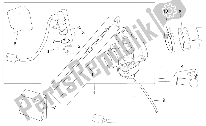 Tutte le parti per il Carburatore Dell'orto I del Aprilia SR 125 150 1999