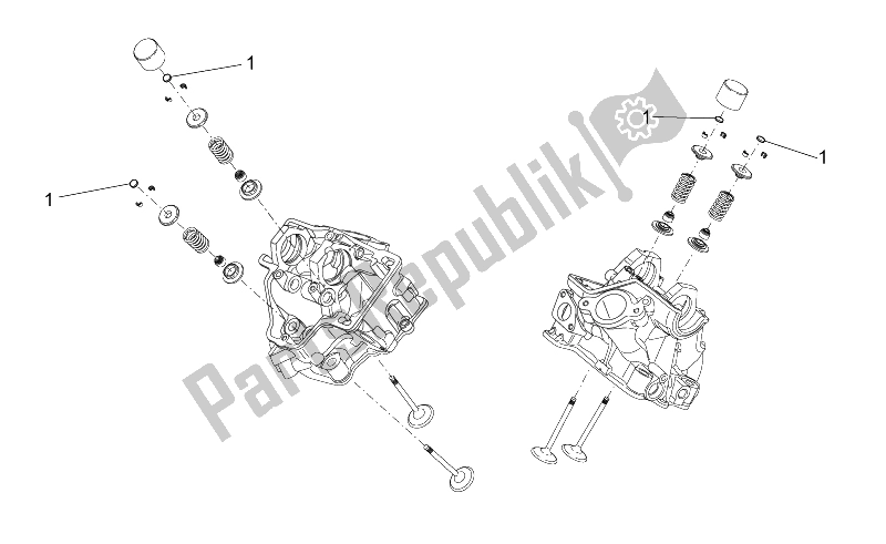 All parts for the Valves Pads of the Aprilia SXV 450 550 2009