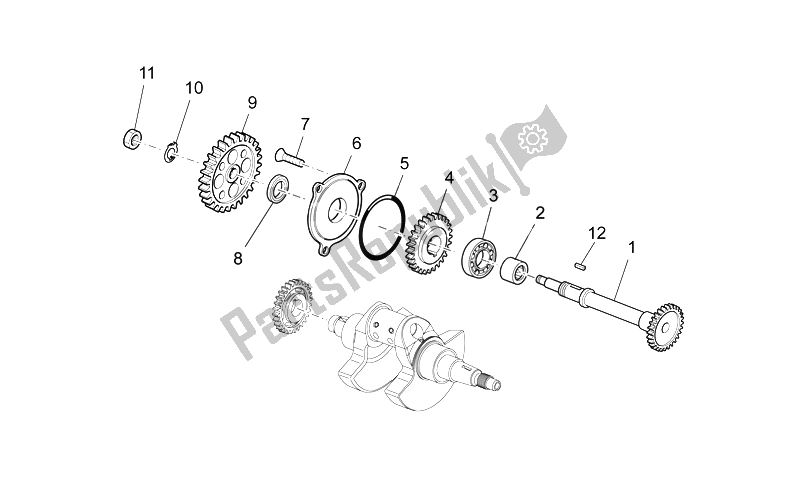All parts for the Transmission Shaft of the Aprilia RXV SXV 450 550 2008