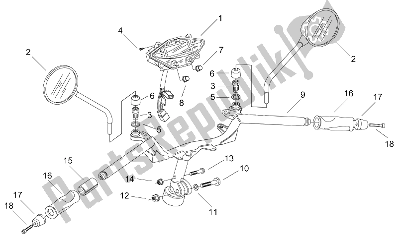 Todas las partes para Manillar - Tablero De Instrumentos de Aprilia Area 51 1998