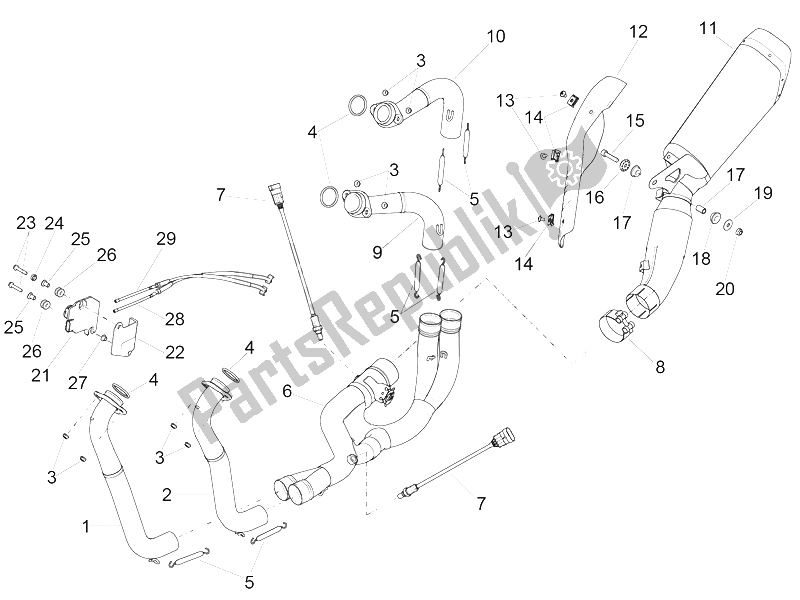 Tutte le parti per il Auspuffrohr del Aprilia RSV4 RR 1000 2015