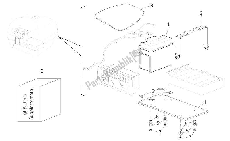 Alle Teile für das Zusätzliches Batterie-kit des Aprilia Pegaso 650 IE 2001