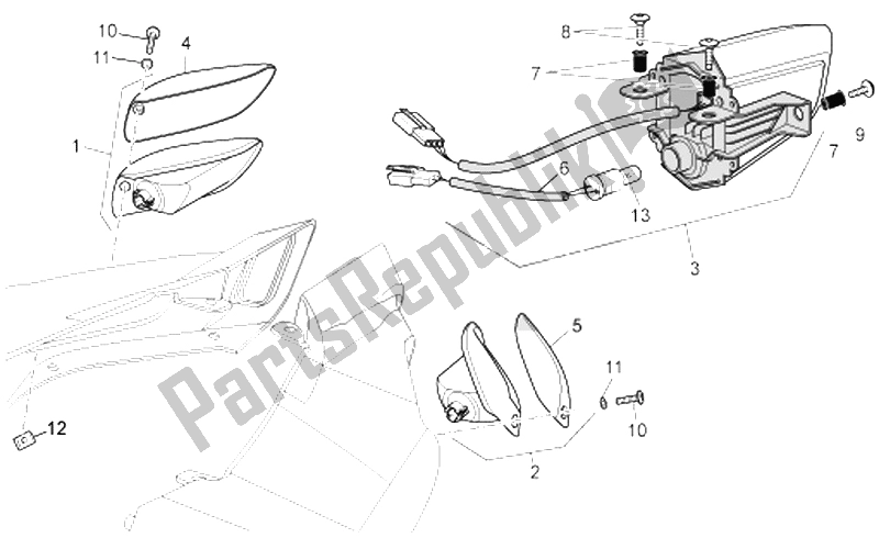 Todas las partes para Luz De La Cola de Aprilia RSV Tuono 1000 2006