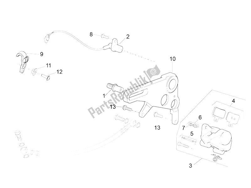 All parts for the Hinterradbremszange of the Aprilia RSV4 RR 1000 2015