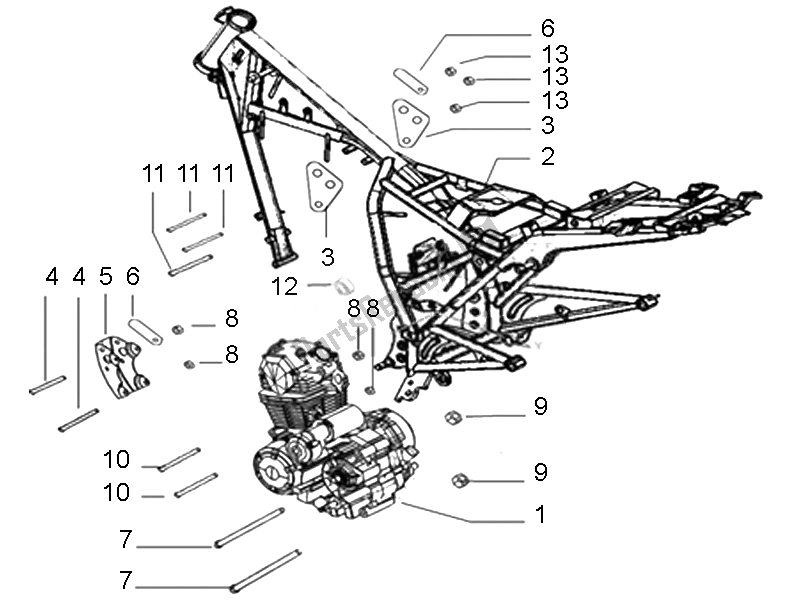 Tutte le parti per il Motore E Telaio del Aprilia ETX 150 2014