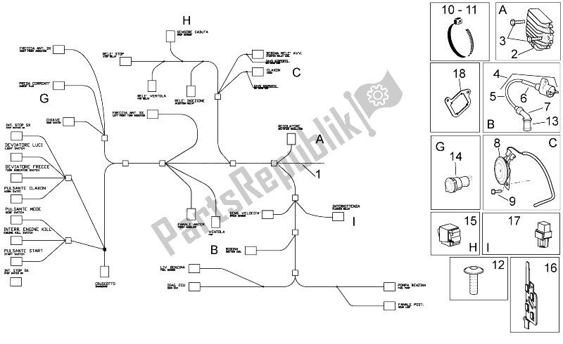 All parts for the Electrical System I of the Aprilia Sport City Cube 250 300 IE E3 2008