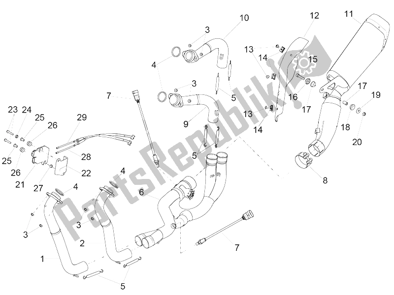 Alle Teile für das Auspuff des Aprilia RSV4 Racing Factory L E USA 1000 2016