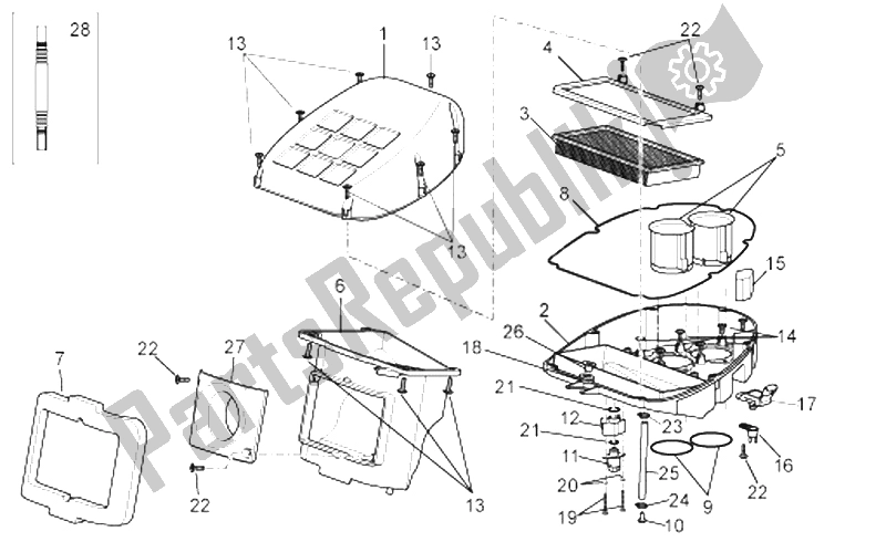 Tutte le parti per il Air Box del Aprilia RSV Tuono 1000 2006