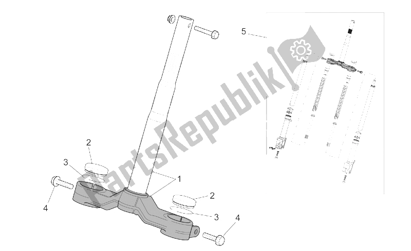 Toutes les pièces pour le Fourche Avant I du Aprilia SR 50 H2O NEW DI Tech 2004