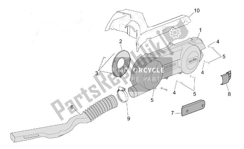 Toutes les pièces pour le Couvercle De Variateur du Aprilia Scarabeo 50 Ditech 2001