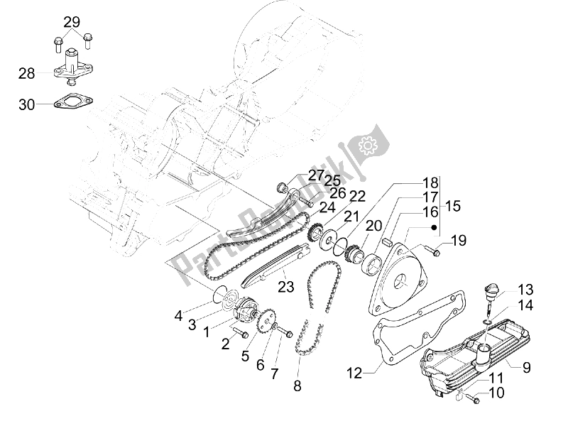 Alle Teile für das Ölpumpe des Aprilia SR Motard 50 4T 4V 2013