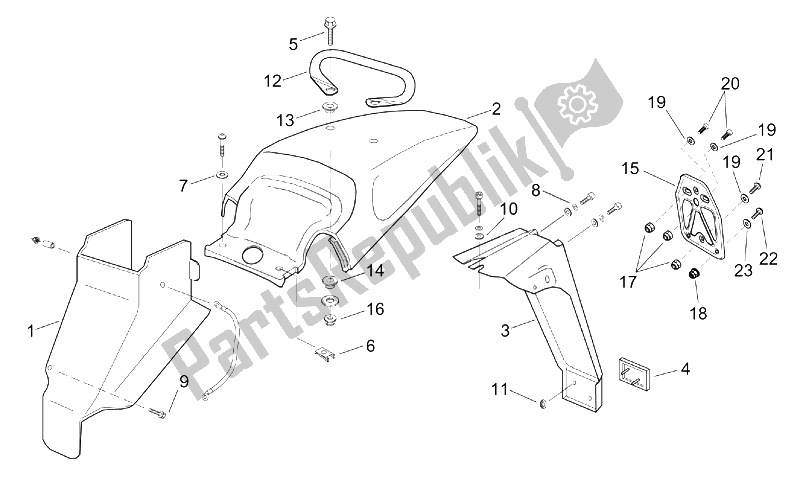 Toutes les pièces pour le Corps Arrière du Aprilia MX 50 2004