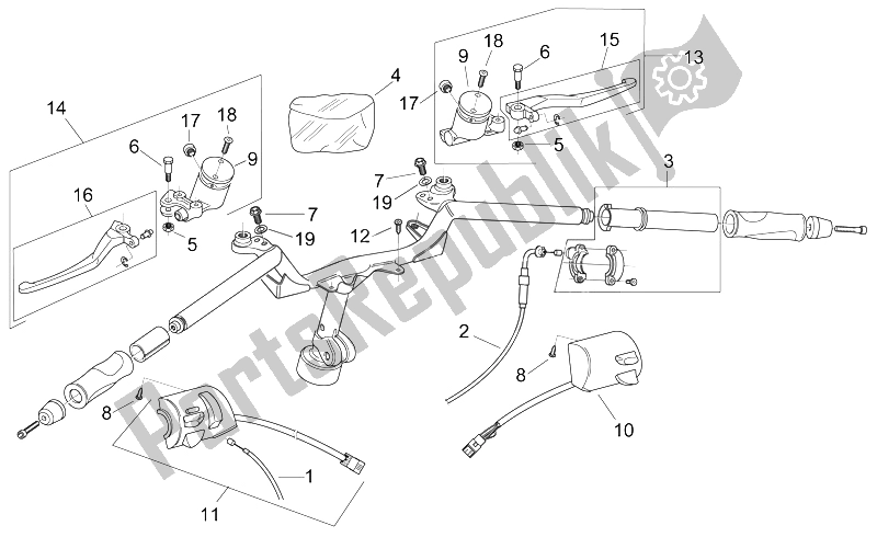 Tutte le parti per il Controlli del Aprilia Area 51 1998