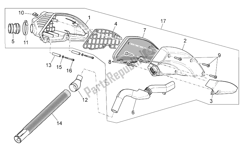 Toutes les pièces pour le Boîte à Air I du Aprilia SR 50 H2O NEW IE Carb 2004