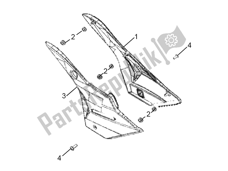 Toutes les pièces pour le Couvercle Latéral du Aprilia ETX 150 2014