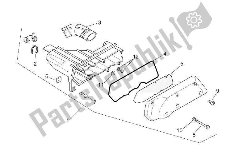 All parts for the Air Box of the Aprilia Scarabeo 50 2T E2 NET 2010