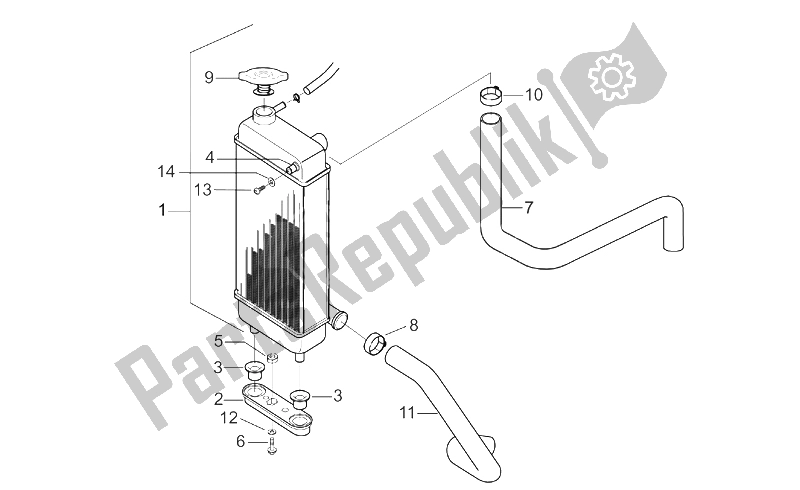 Tutte le parti per il Refrigeratore D'acqua del Aprilia RX 50 Racing 2003