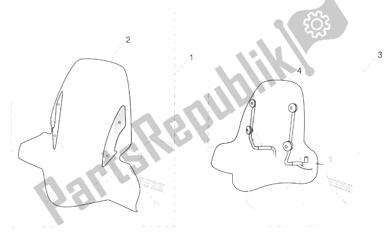 Todas as partes de Acc. - Pára-brisas do Aprilia SR 125 150 1999