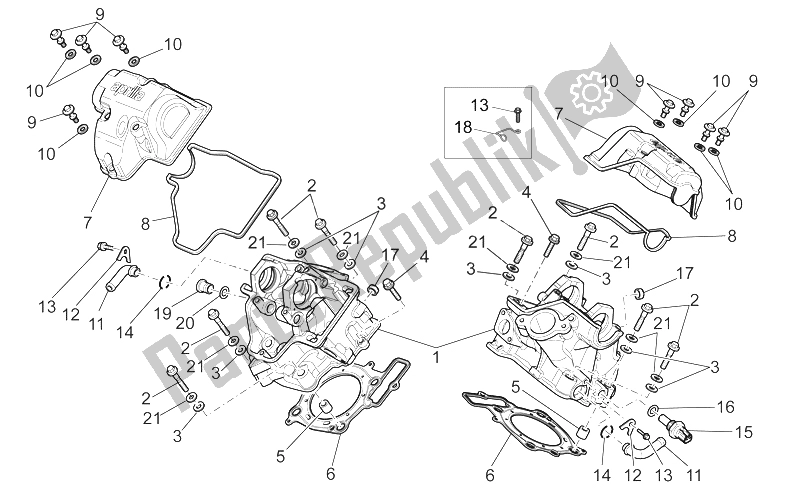 All parts for the Cylinder Head of the Aprilia SXV 450 550 Street Legal 2009
