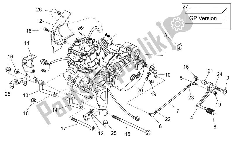 Todas as partes de Motor do Aprilia RS 125 2006